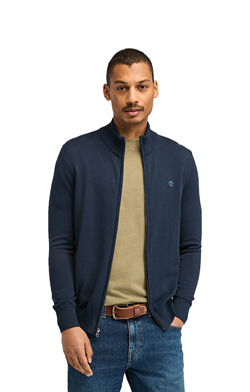 MAGLIONE IN COTONE A ZIP INTERA WILLIAMS RIVER DARK BLUE